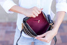 Black Quilted Faux Leather Crossbody bag with Chain Accent 