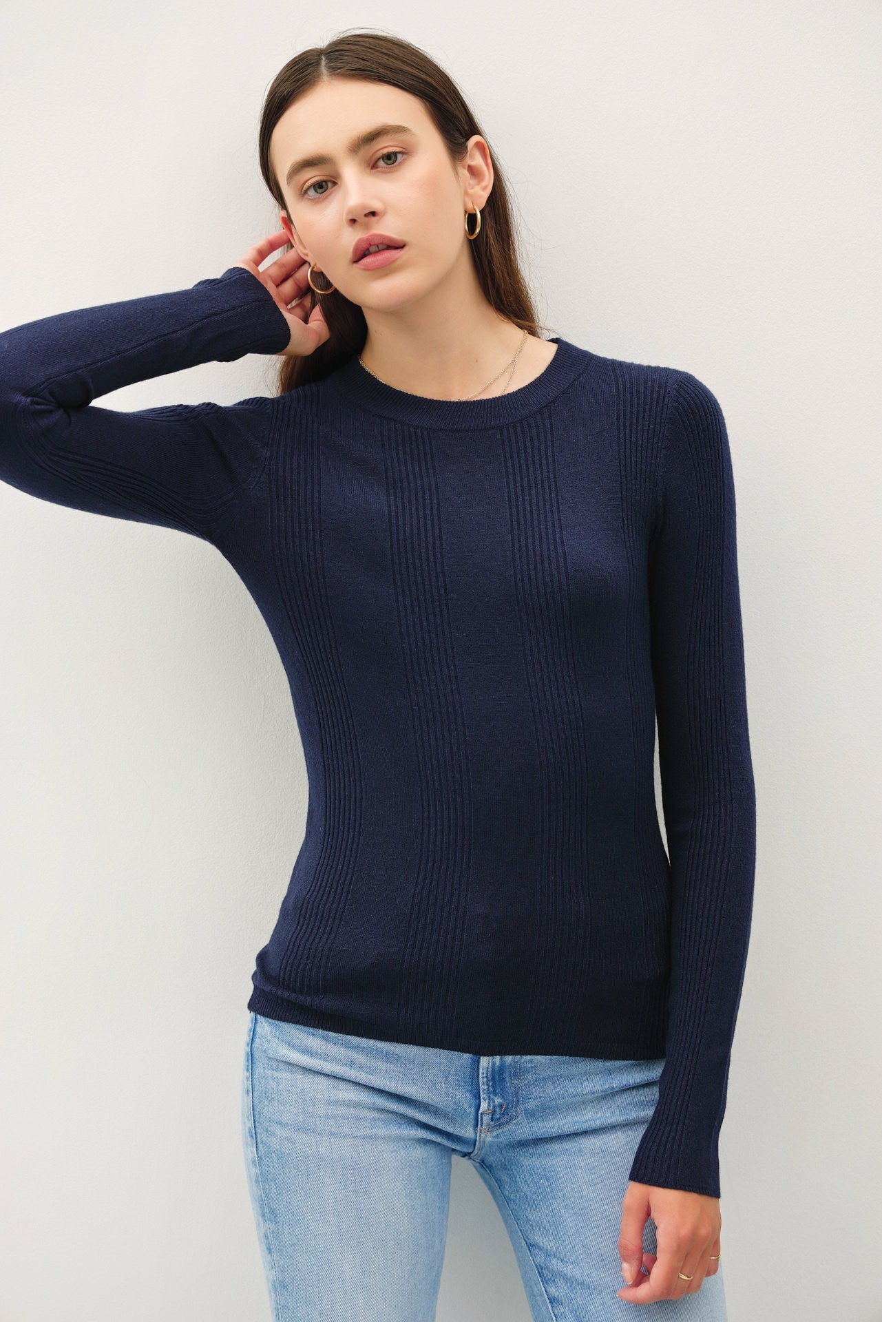 Katie Ribbed Slim Sweater