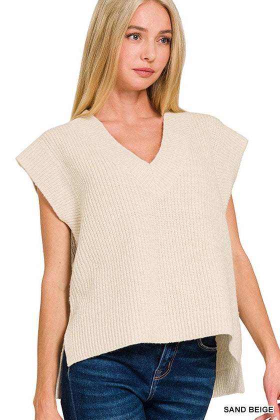 Boxy Ribbed Sweater Vest