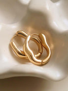 18K Gold Non-Tarnish Oval Hoop Earring