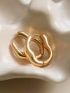 18K Gold Non-Tarnish Oval Hoop Earring