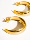 18K Gold Non-Tarnish Classic C Hoop Earring