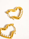 LUXE Pearl Accent Heart Hoops