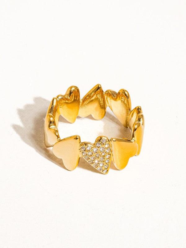 LUXE Crusted Heart Ring