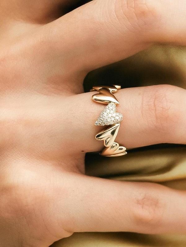 LUXE Crusted Heart Ring