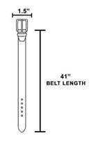 Diagram of a belt with measurements.