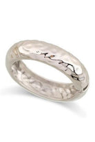Silver Bangle with hammered texture surface