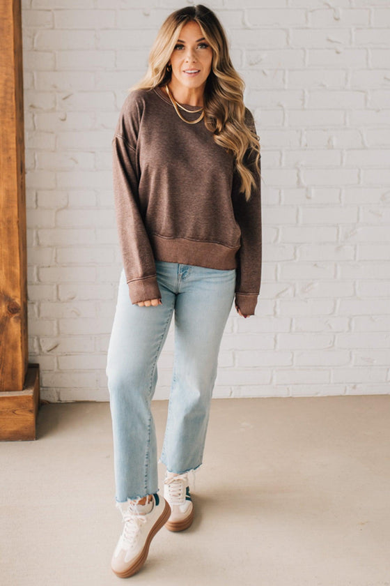 Acid Washed Boatneck Sweatshirt