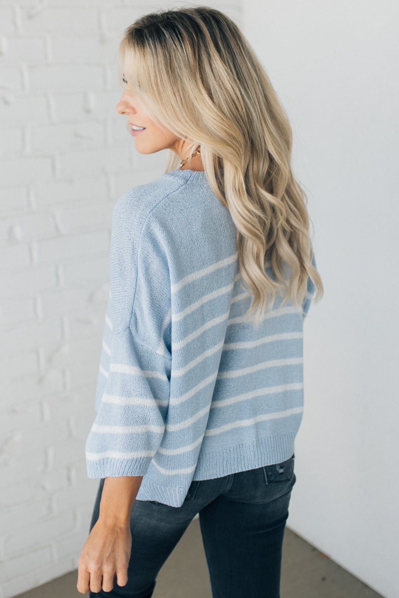 Addie Striped Half Sleeve Sweater