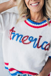 America Puff Sleeve Sweater