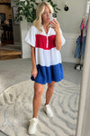 Americana Colorblock Gauze Mini Dress