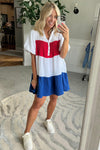 Americana Colorblock Gauze Mini Dress