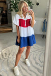 Americana Colorblock Gauze Mini Dress