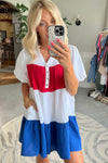 Americana Colorblock Gauze Mini Dress