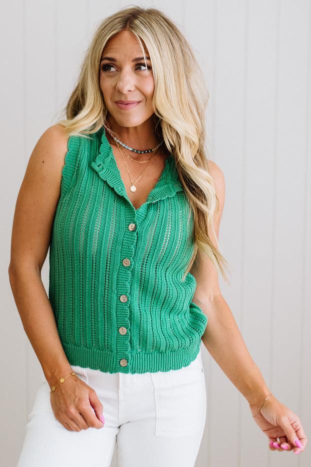 Andi Crochet Buttoned Tank – RubyClaire Boutique