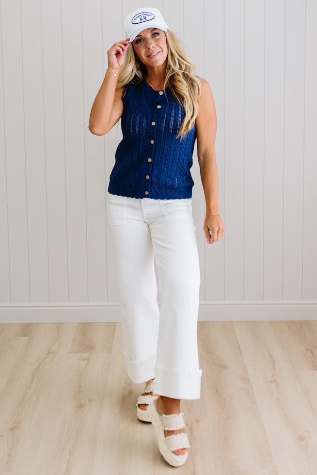Andi Crochet Buttoned Tank – RubyClaire Boutique