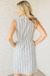 Asher Button Front Striped Dress