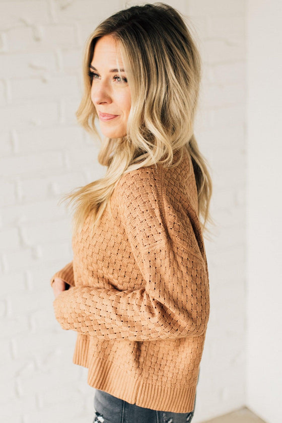 Basketweave Textured Sweater