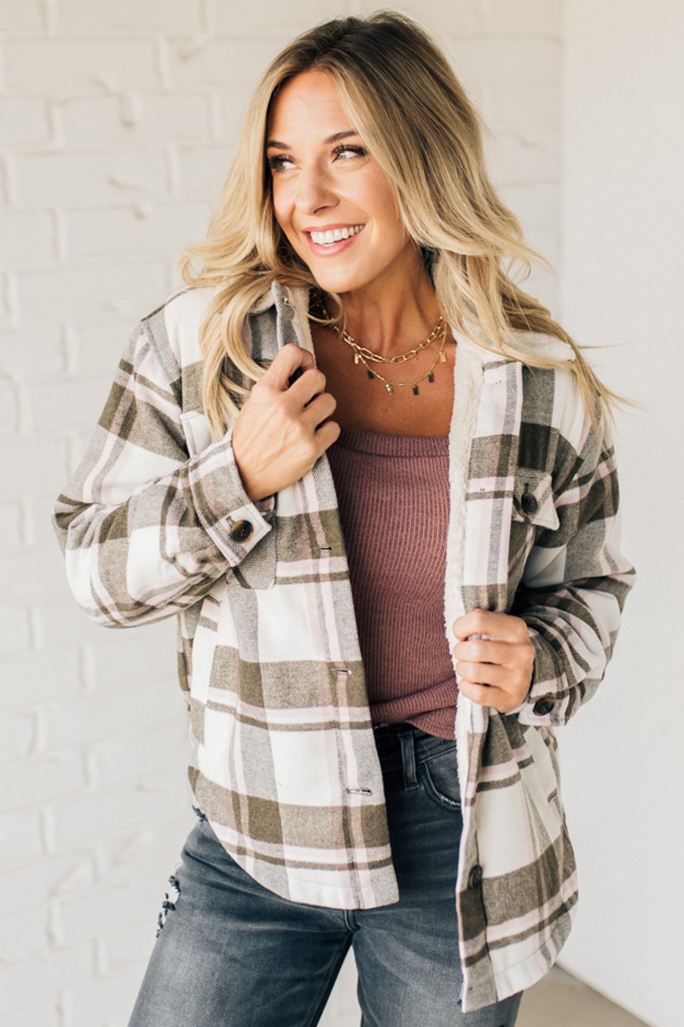 Beck Sherpa Lined Plaid Shacket