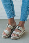 Betty Buckled Plaid Platform Sandals