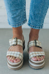 Betty Buckled Plaid Platform Sandals