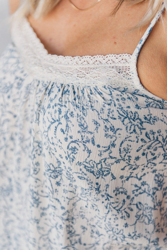 Blue Willow Lace Top Tank