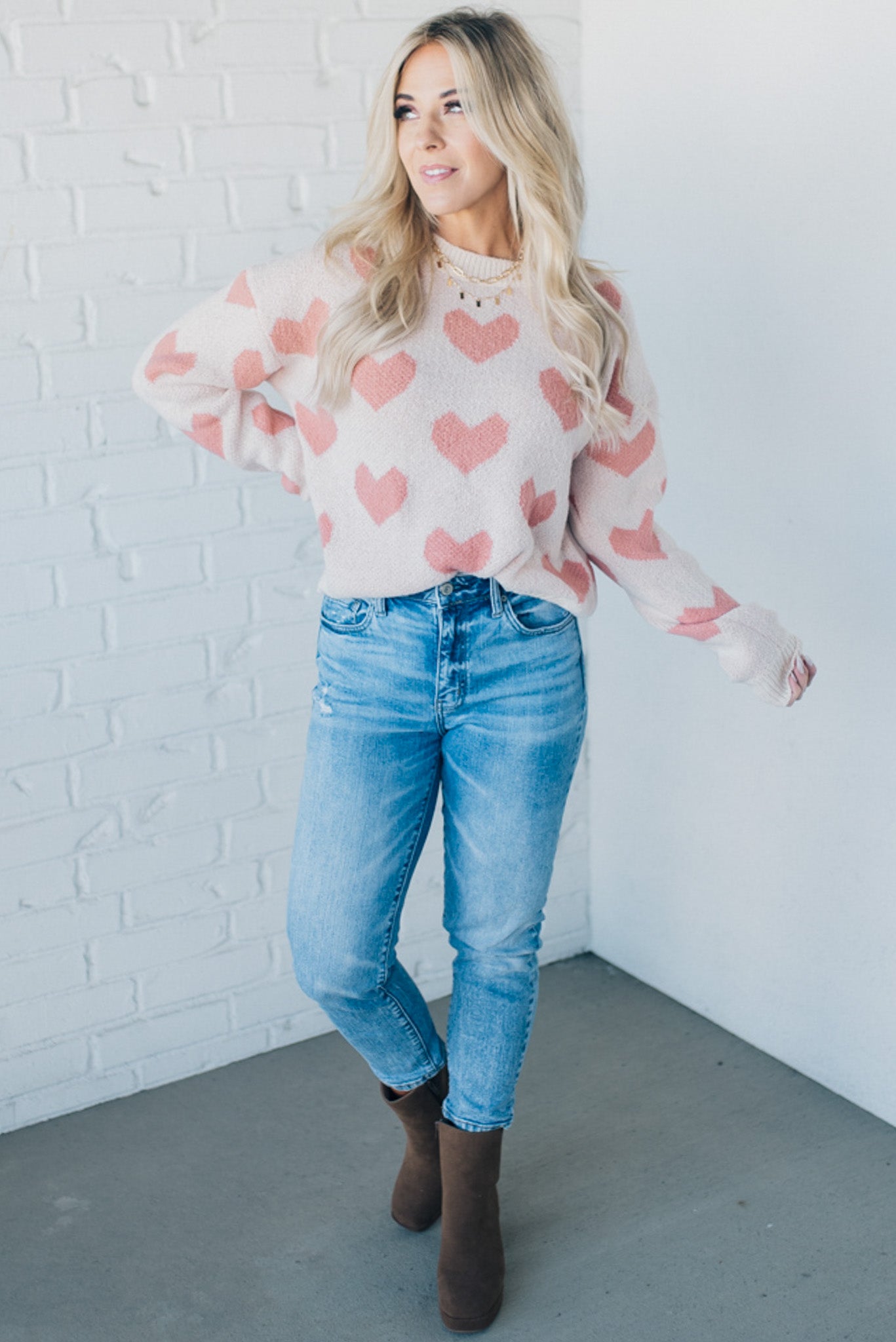 Blushed Hearts Sweater
