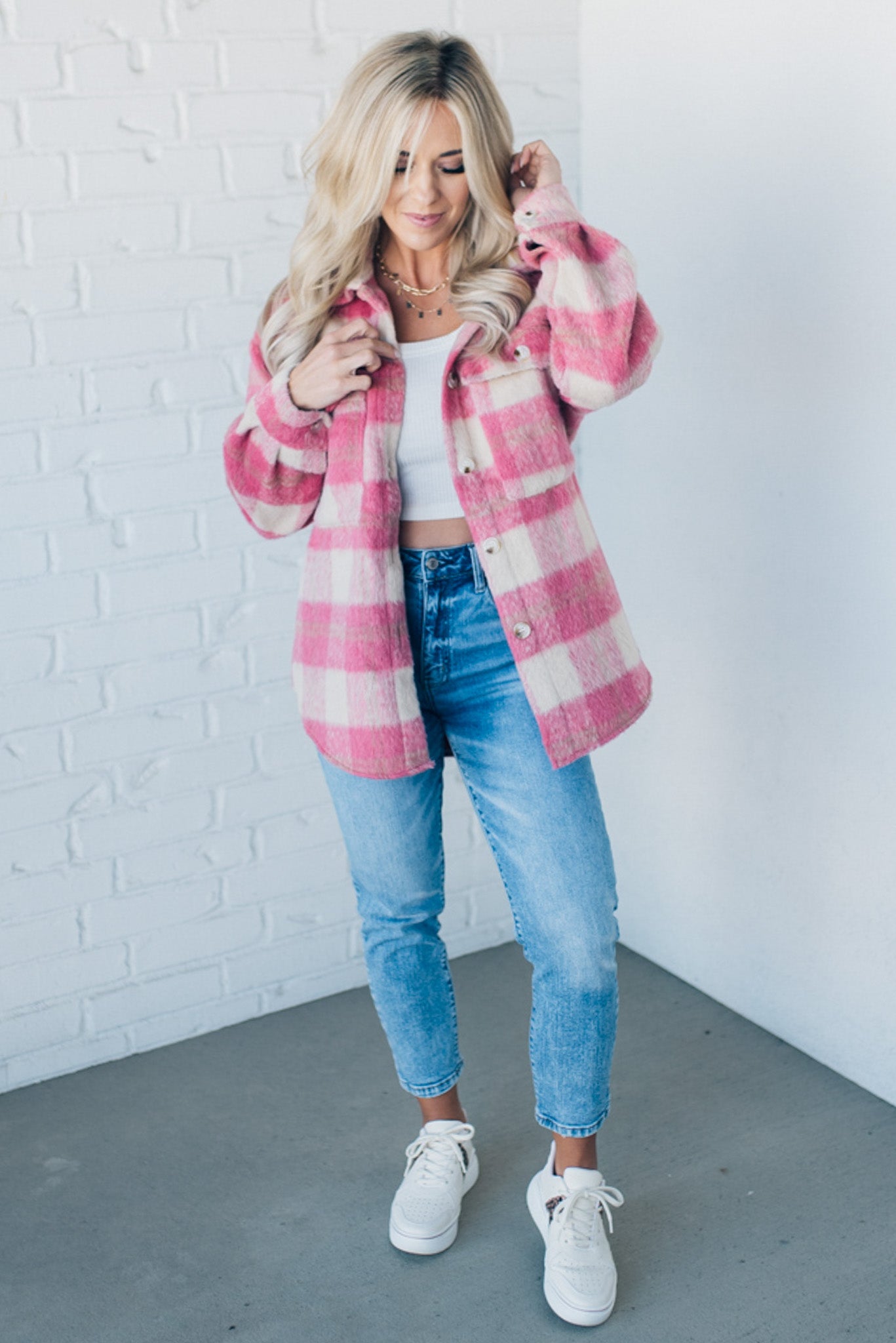 Blushing Brushed Flannel Shacket