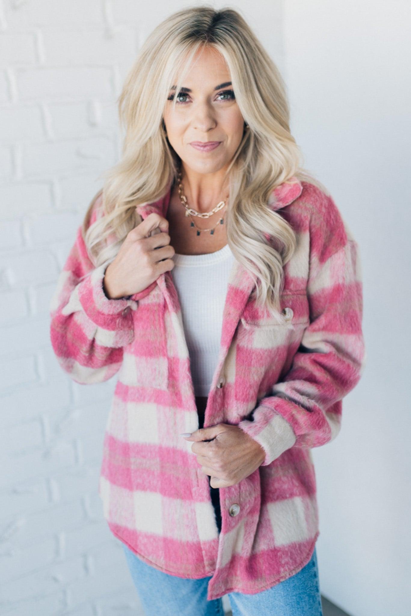 Blushing Brushed Flannel Shacket