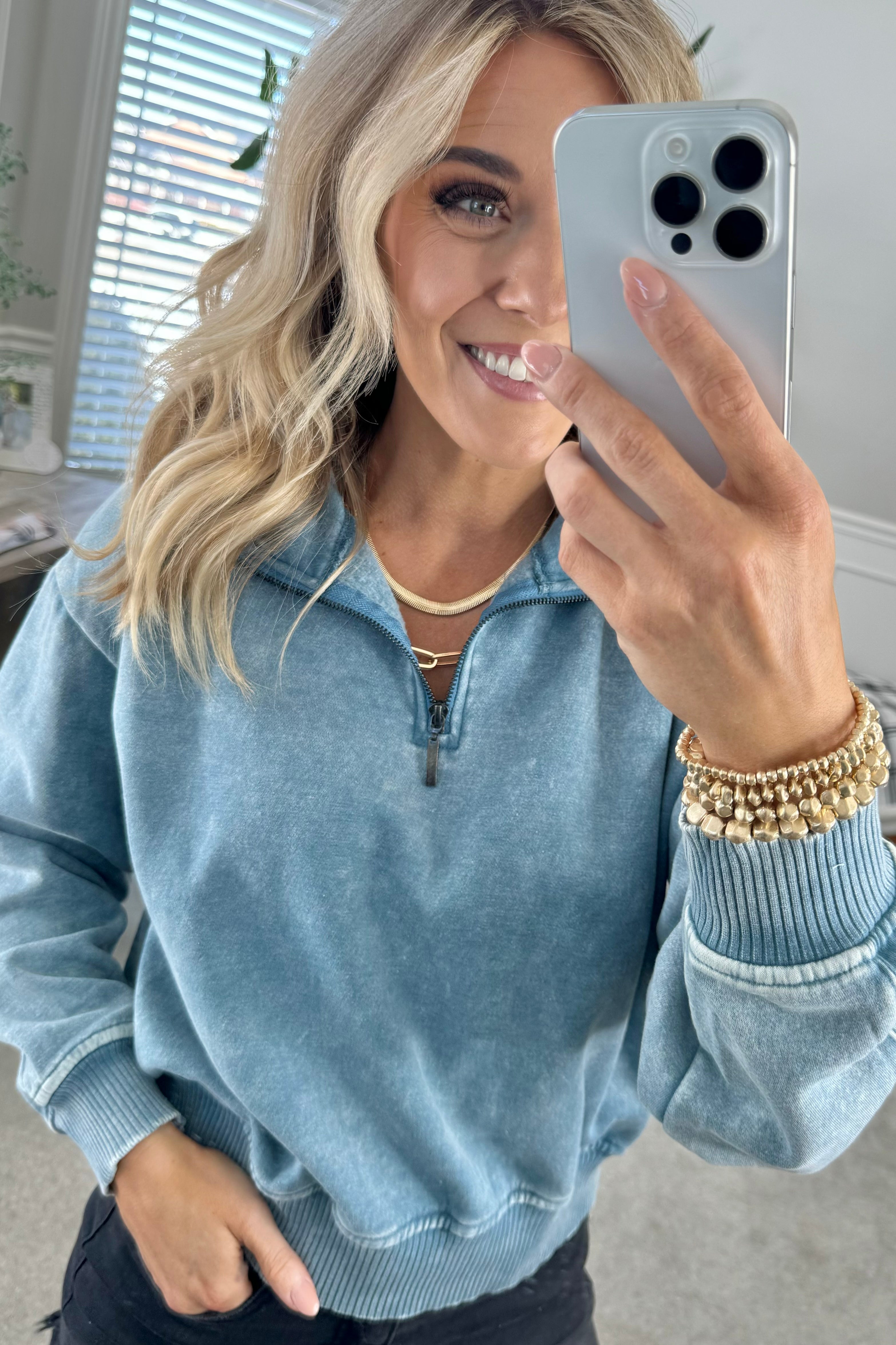 Two Tone Half Zip Sweater – Don't Be Chy Boutique