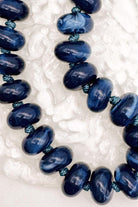 Colorful Bead Bold Bauble Necklace in Dark Navy Blue