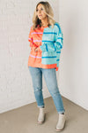 Bright Contrast Stripe Pullover