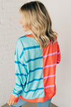 Bright Contrast Stripe Pullover