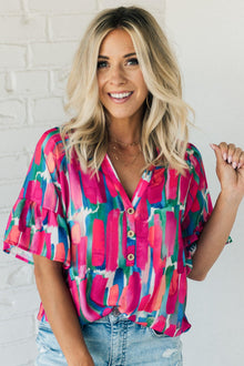  Brushstroke Button Accent Top