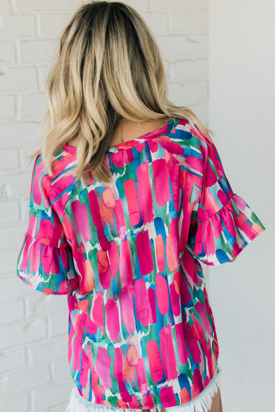 Brushstroke Button Accent Top