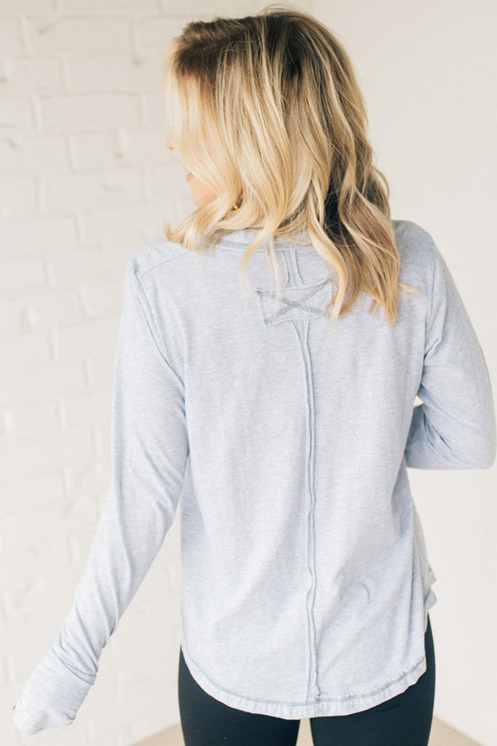 Button Mix Henley Long Sleeve Tee