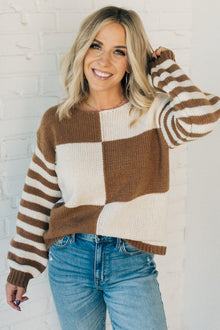  Check On the Stripes Sweater