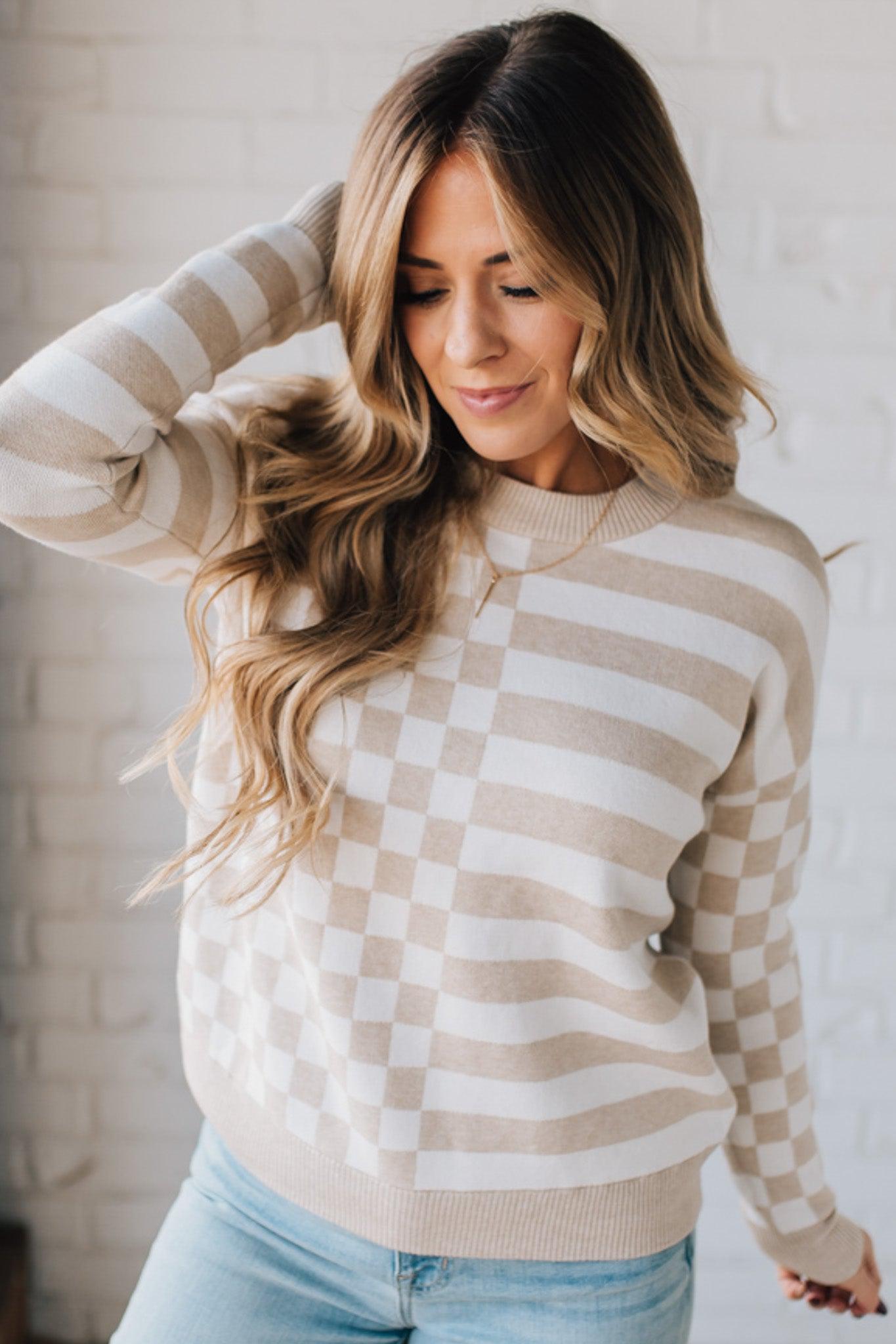 Check and Stripe Sweater