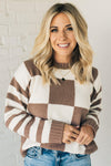 Chenille Check and Stripe Sweater