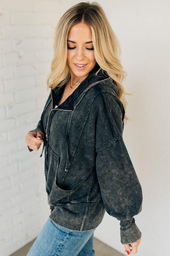 Chrissy Acid Wash Zipper Jacket