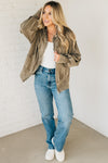 Chrissy Acid Wash Zipper Jacket