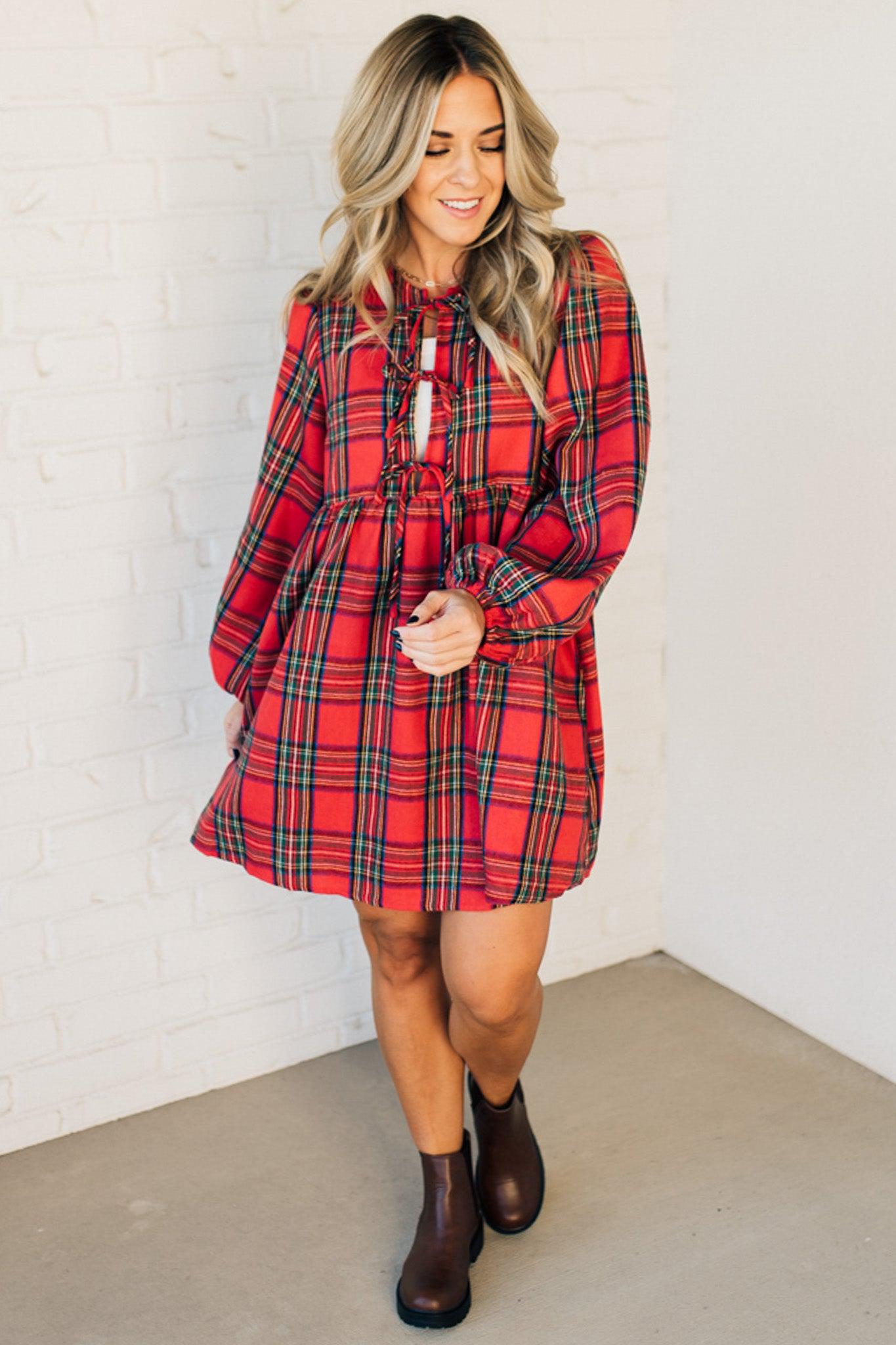 Christa Plaid Mini Dress