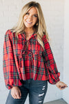 Christa Plaid Triple Tie Top