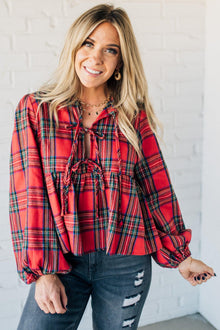  Christa Plaid Triple Tie Top