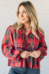 Christa Plaid Triple Tie Top