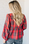 Christa Plaid Triple Tie Top