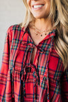 Christa Plaid Triple Tie Top