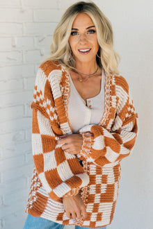  Chunky Mix Check Cardigan