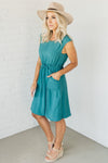 Cinched Waist Pocketed Shift Dress