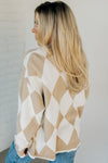 Classic Argyle Open Front Cardigan